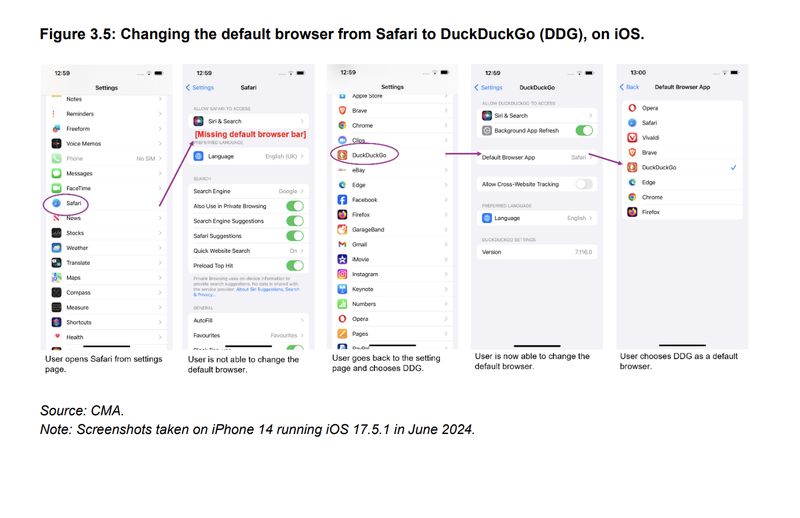 Example of changing the browser on iOS when Safari is the default (the dropdown disappears). Example of changing the browser on iOS when Safari is the default (the dropdown disappears).