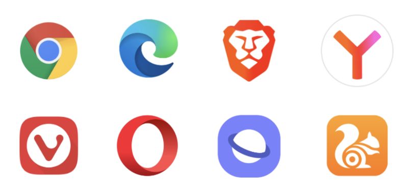 Logos of various Chromium browsers. Logos of various Chromium browsers.