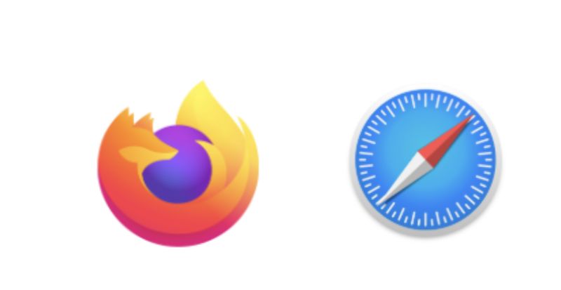 Logos of Firefox and Safari. Logos of Firefox and Safari.