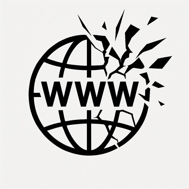 Picture of the WWW logo shattering. Picture of the WWW logo shattering.